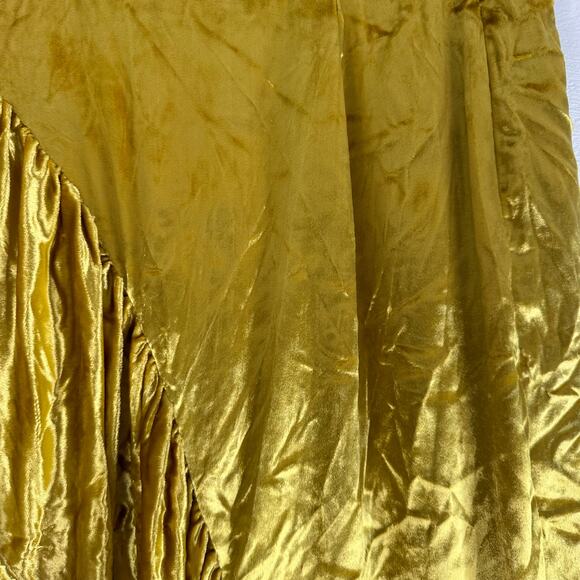 Milly Yellow Gold Angelina Midi Velvet Ruffle Skirt - Picture 5 of 10